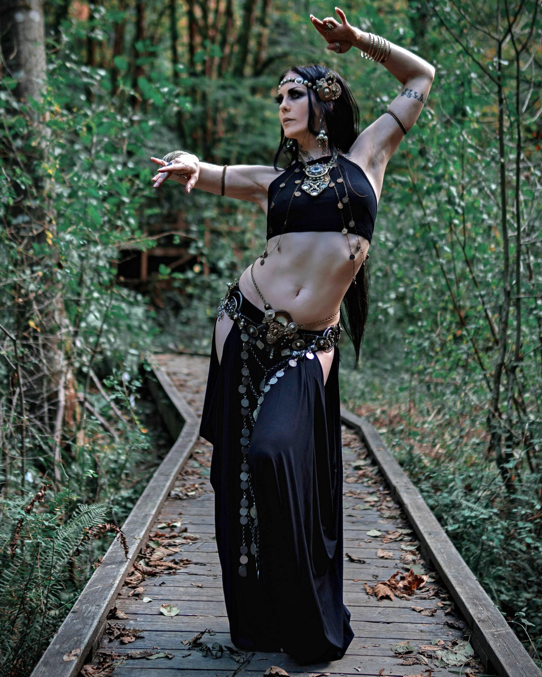 Serpentine Belly Dance Slit Pantaloons