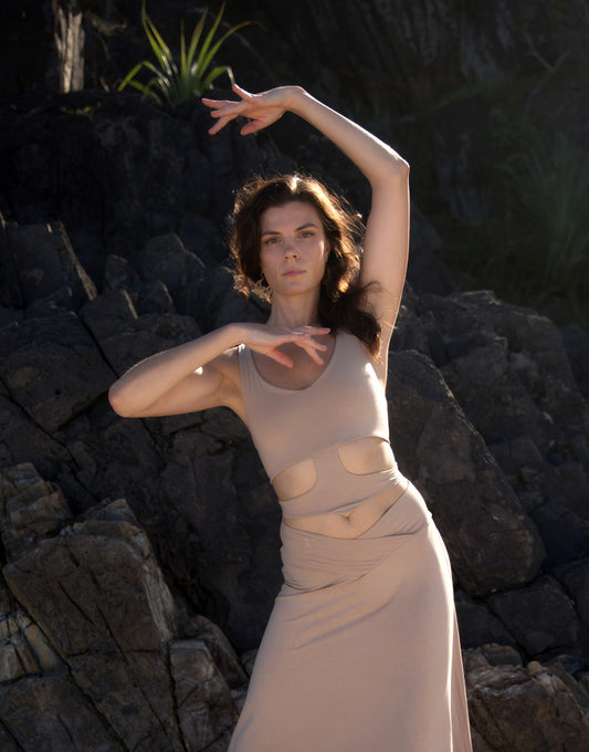 Kaia Cut-Out Top - Beige