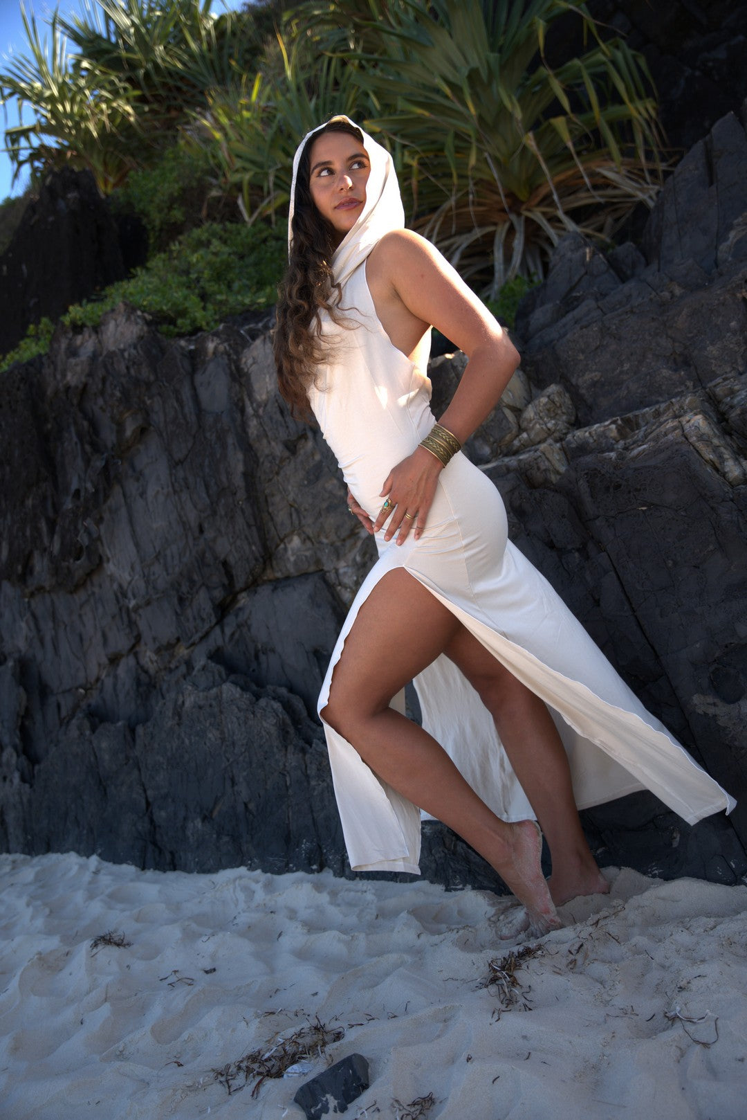 Hooded Double Spit Dress