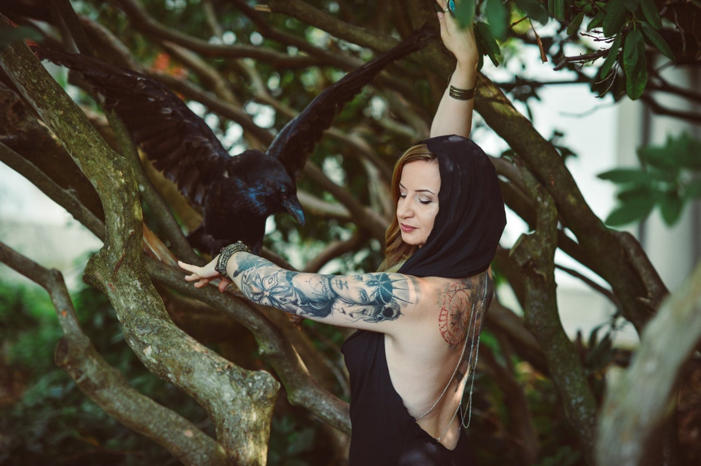 Hooded Dancing Dakini Dress - Black Obsidian