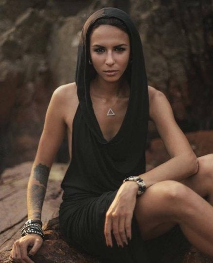 Hooded Dancing Dakini Dress - Black Obsidian
