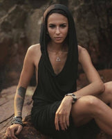 Hooded Dancing Dakini Dress - Black Obsidian