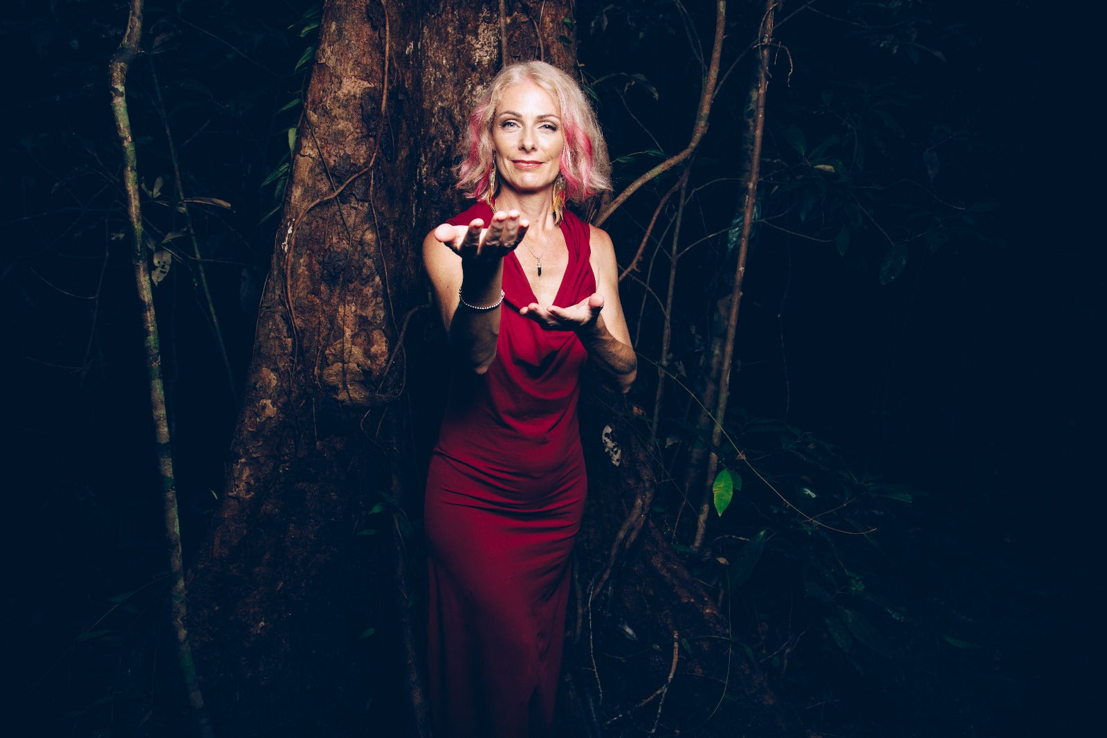 Hooded Dancing Dakini Dress - Scarlett Red