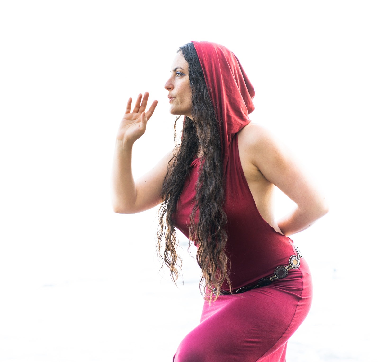 Hooded Dancing Dakini Dress - Scarlett Red
