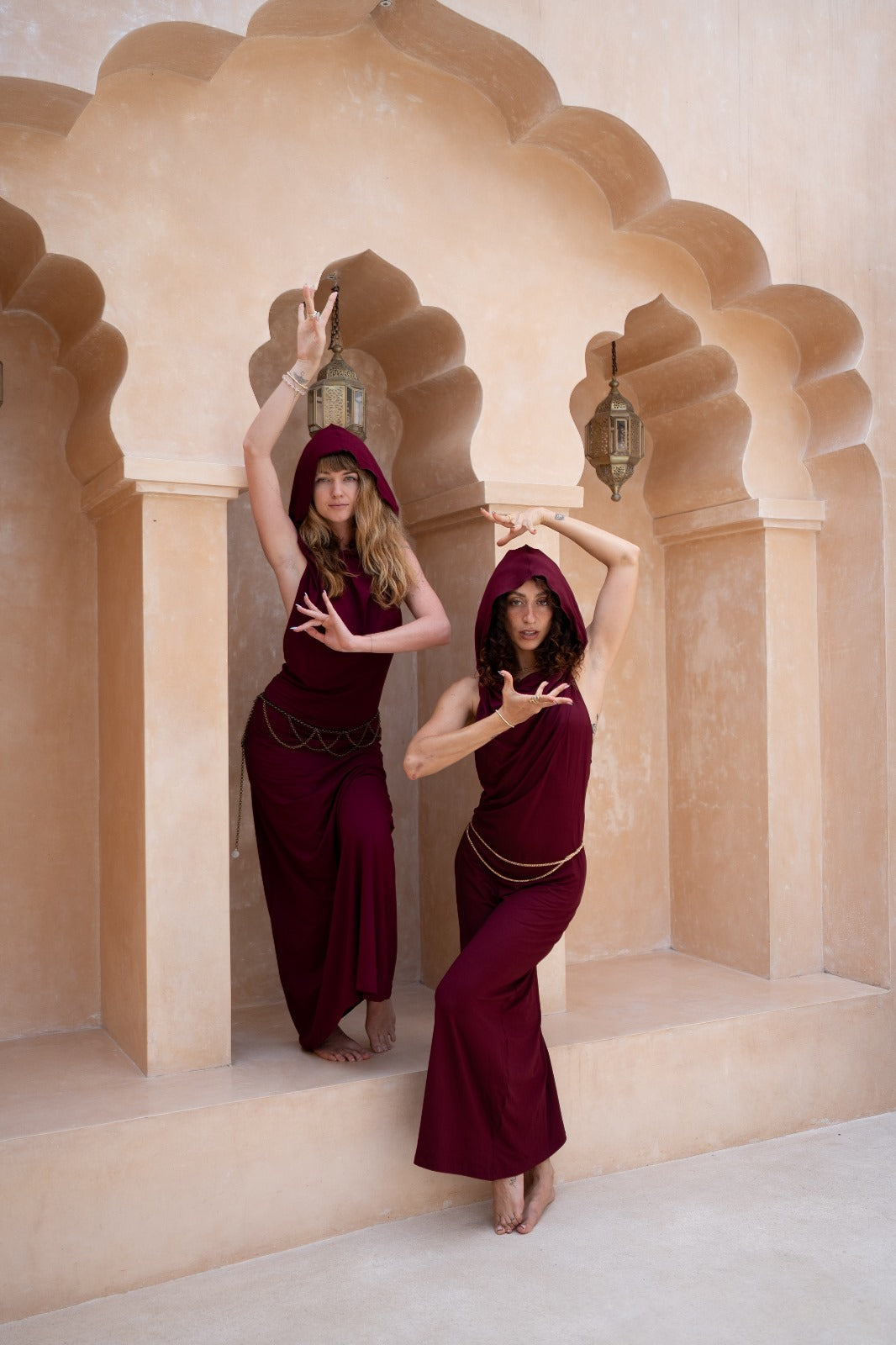 Hooded  Dancing Dakini Dress - Raspberry