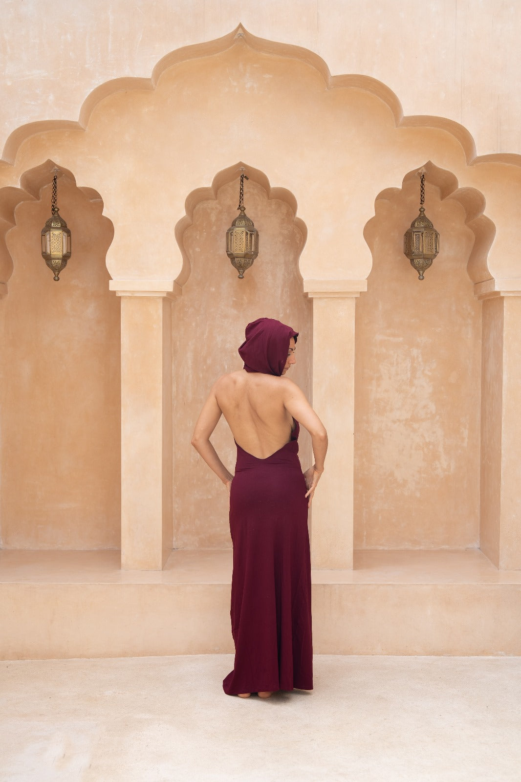 Hooded  Dancing Dakini Dress - Raspberry