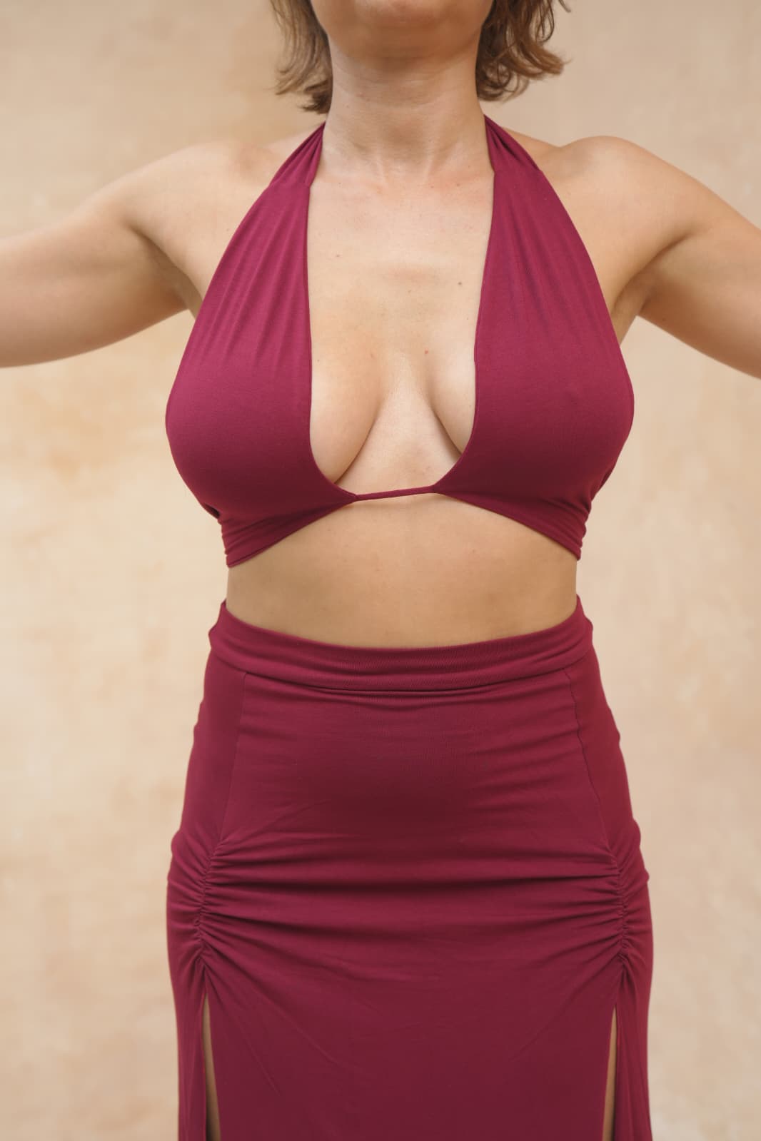 Sita 3-way top - Deep Rose