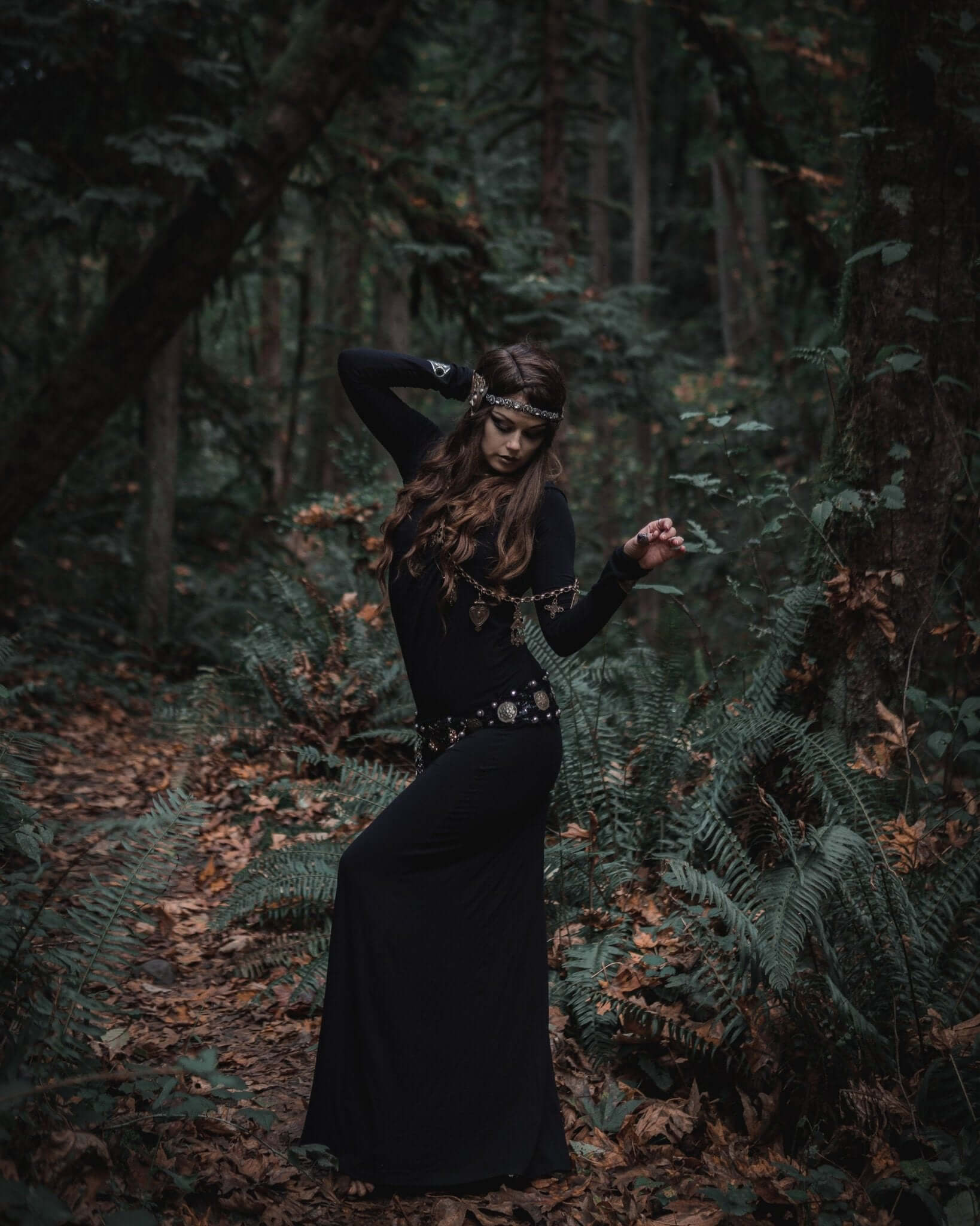 Hooded Dancing Dakini Dress - Black Obsidian - Dancing Dakini Designs