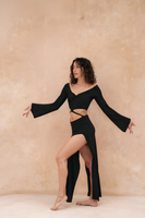 Aset Double Split Skirt - Obsidian