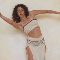 Bustier Chained Crop Top - Moonstone