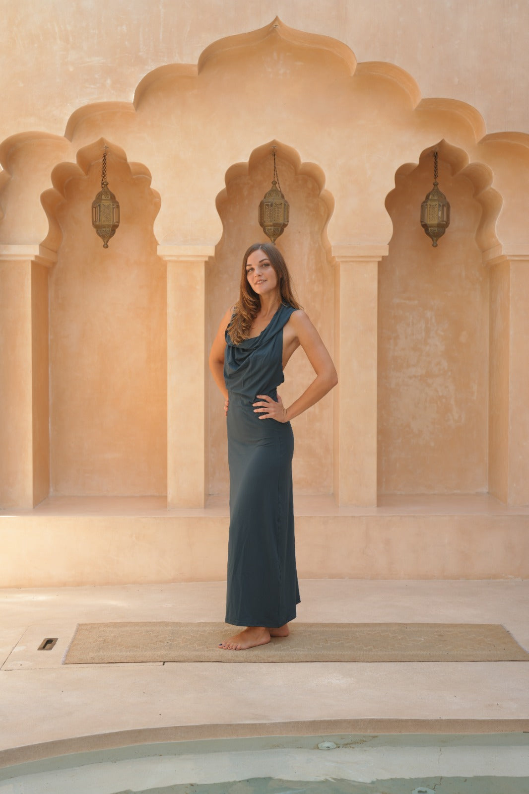 Hooded Dancing Dakini Dress - Teal
