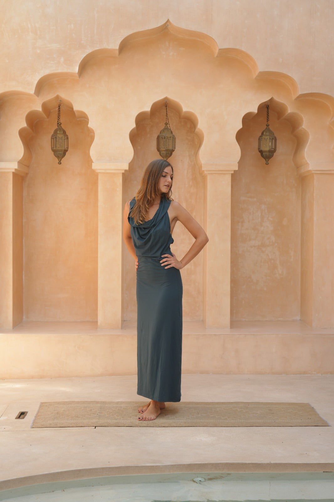Hooded Dancing Dakini Dress - Teal